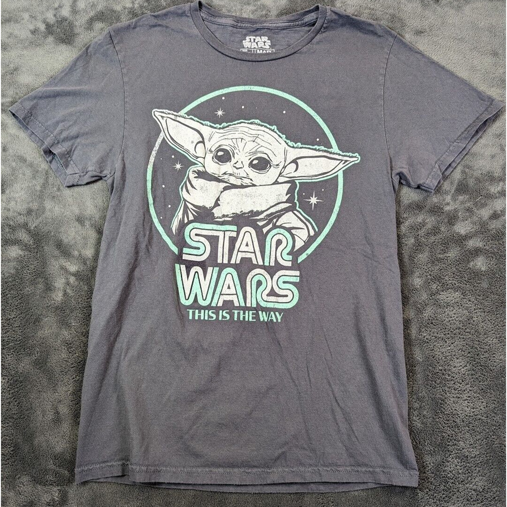 Star Wars Yoda Shirt Child Small Gray This Is The Way Vintage Look Short Sleeve